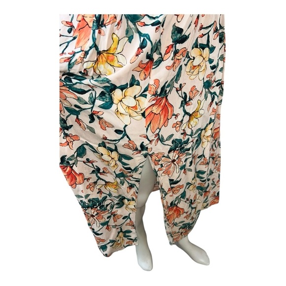 EN CREAM Boho Floral Off-Shoulder Dress size M mix of colors: peach, greens - Picture 4 of 15